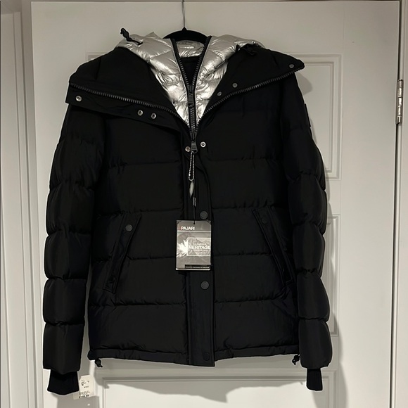 Pajar NWT Channel quilted puffer jacket with a hooded bib and duck down fill XS. - Picture 5 of 16